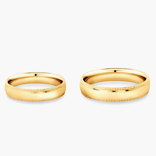 Obrączki ślubne: złote, półokrągłe, 4 mm